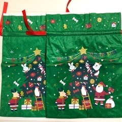 クリスマス　ラッピング　袋　巾着　2枚セット