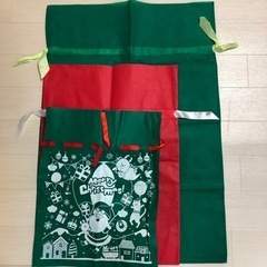 クリスマス　ラッピング　袋　巾着　3枚セット