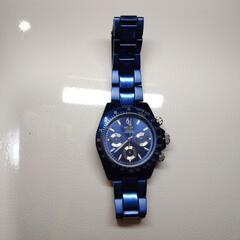 MUSKのブルーアルミニウムバンド腕時計