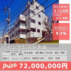 🏠【表面利回り5.1%のオーナーチェンジ物件】(港区赤坂)67....