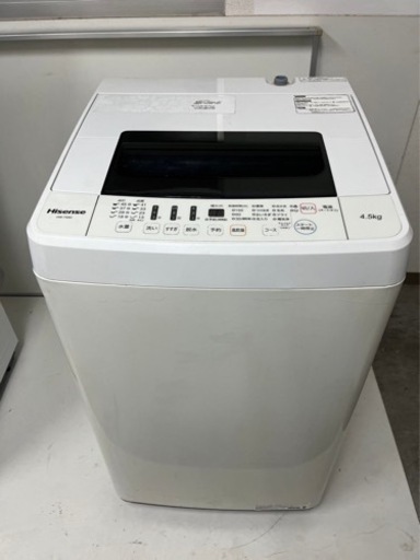 一人暮らしに Hisense 2018年製 HW-T45C 洗濯機 ホワイト 4.5キロ