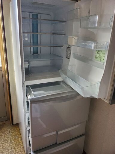 30日出品終了!最終値段❗TOSHIBA 冷蔵庫 GR－43ZX冷蔵庫　5ドア　シルバー　右開き　スリム　大型 　　　　　大容量　真ん中野菜室　ファミリー向け　ノンフロン