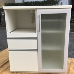 【ネット決済・配送可】中古　ダイニングカウンター　食器棚　