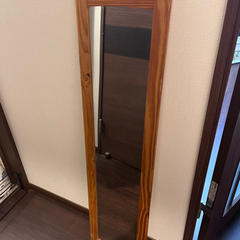 鏡 木製フレーム ライトブラウン