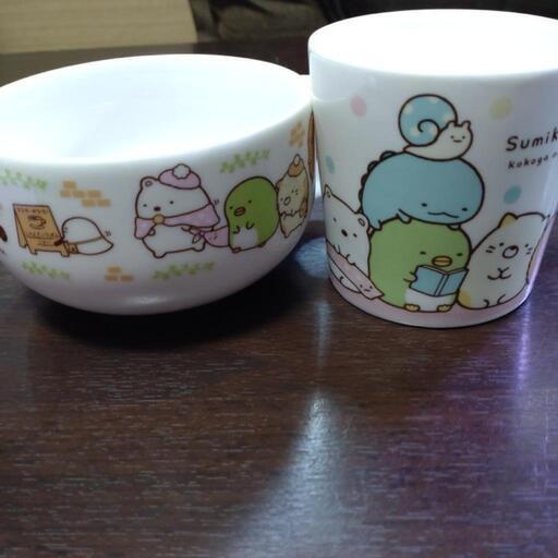 すみっコぐらしのマグカップとスープカップ (のりこ) 吉塚の食器