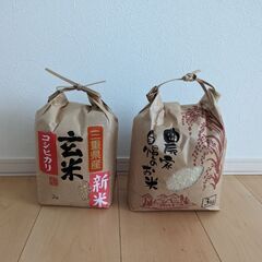 玄米2kgと精米3kgのセット販売