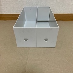 無印良品【ホワイトグレー】ポリプロピレンファイルボックス　高さ1/2