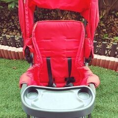 ジュービー】2人乗り ベビーカー カブースウルトラライト 赤☆レイン