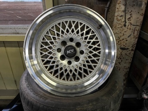 【直接取引限定】無名ホイール15×8.0j ４穴 pcd100-114.3マルチ 4本セット