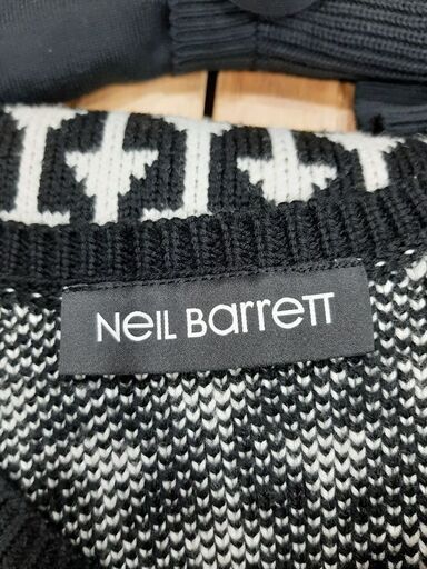 NEIL BARRETT 総柄 マルチ ロゴ ニットセーター XXL