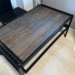 【再出品】ローテーブル　スチール×木製