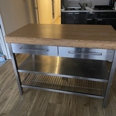 メルカリ相場5〜7万円】作業台アイランドIKEA イケアRIMFORSA