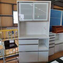 【愛品倶楽部柏店】2017年製　ニトリ　アルミナ２　２枚スライド扉キッチンボード　白　