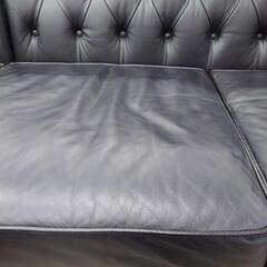 【コーナーソファ】コーナーソファ Leclass ルクラス カウチソファ チェスターフィールド アンティーク調 本革:ブラック