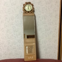 昭和レトロ　温度計　鏡　カレンダー  古道具　ヴィンテージ　レトロ