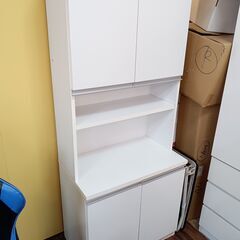 キッチンボード　カップボード　食器棚　ホワイト　白　サイズ（約）...