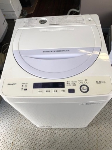福岡市内配送設置無　シャープ 全自動洗濯機 5.5kg バイオレット ES-GE5A-V