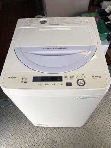 福岡市内配送設置無　シャープ 全自動洗濯機 5.5kg バイオレット ES-GE5A-V