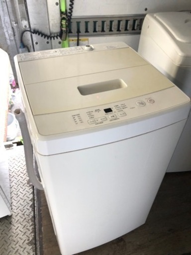 福岡市内配送無料　無印良品 電気洗濯機・5kg 白 幅52.5(排水ホース含む)奥行50×高さ89cm MJ‐W50A