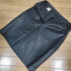 黒革 レザースタイル タイトスカート