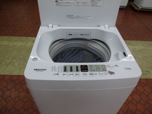 ID 232563　洗濯機5.5K　ハイセンス　２０２３年　HW-G55BKI