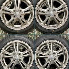 商談中」㊺155/65R14 新品冬用タイヤ4本と中古ホイールとナット付き
