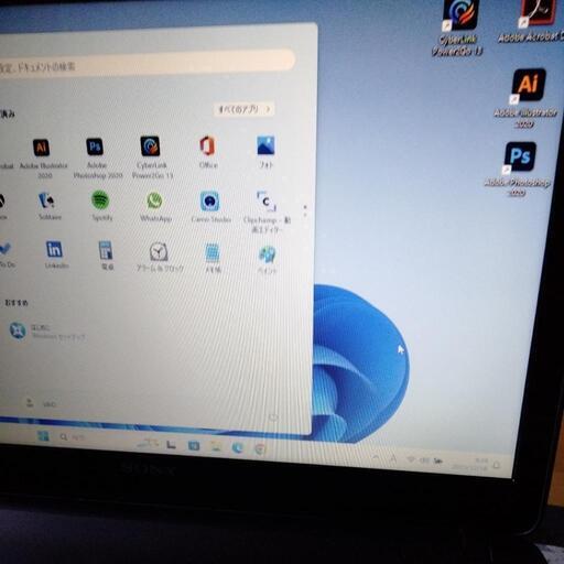 SONYノートPC core i3 Windows11 office AdobeCC2020 illustrator メモリ8G 新品SSD 内蔵カメラ
