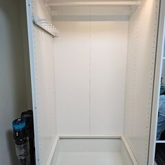 【IKEA・極上品】 高級ガラス扉仕様PAX/AULI・ワードローブ　LED付（システム収納クローゼット）＜10万円相当半額以下・保証付＞#9