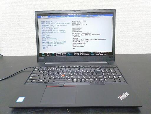 BIOS確認済み 8世代i5 8GB ThinkPad E590 ジャンク