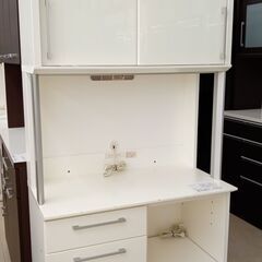☆ジモティ割あり☆ レンジボード 白 H120×D50×W90 クリーニング済み