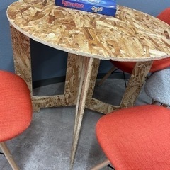 【希少】木材を挟んで作ったテーブル　