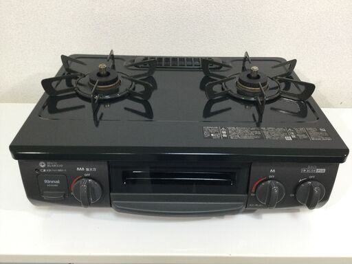 （1/11受渡済）JT7926【RINNAI/リンナイ ガスコンロ LPガス】美品 2022年製 KG35NBKL 家電 キッチン レンジ ガステーブル 左側強火
