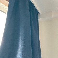 カーテン　大きめ　濃紺/ブルー　完全遮光　安眠