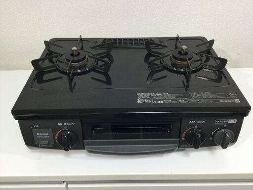 （12/25受渡済）JT7929【RINNAI/リンナイ ガスコンロ LPガス】美品 2021年製 KSR562BKR 家電 キッチン レンジ ガステーブル 右側強火