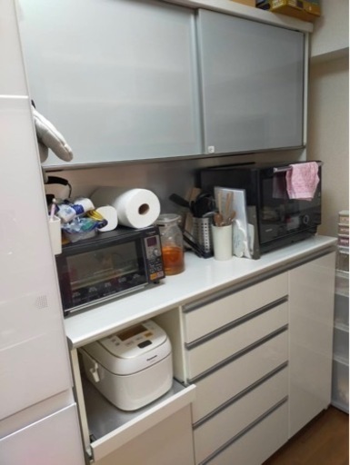 食器棚　パモウナ　JQL-1400R パールホワイト