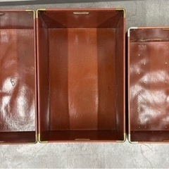 SNT137 昭和レトロ ボテ箱 ぼて箱 収納　箱　アンティーク　雑貨 店舗什器 ホリケン 3個セット