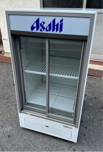 【動確済み】業務用 サンヨー 小型 冷蔵ショーケース SMR-60FAG 123L 550×560×1070 ビール瓶 グラス冷蔵 レトロ アサヒ Asahi 大阪発