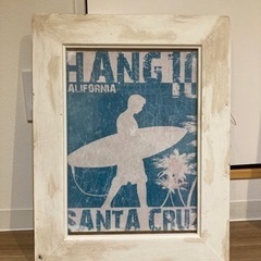 カリフォルニアサーフアートポスター（額装付き）