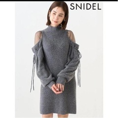 未使用品♡SNIDEL シースルーショルダーミニニットワン…