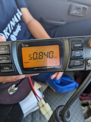値下げ!!再出品!!50MHz 無線機 IC-681 車載用電源付き