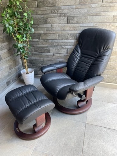 ※受付終了【大特価】早い者勝ち‼️ 高級家具　エコーネス(EKORNES) ストレスレス　チェア　オットマン付き　1人掛け