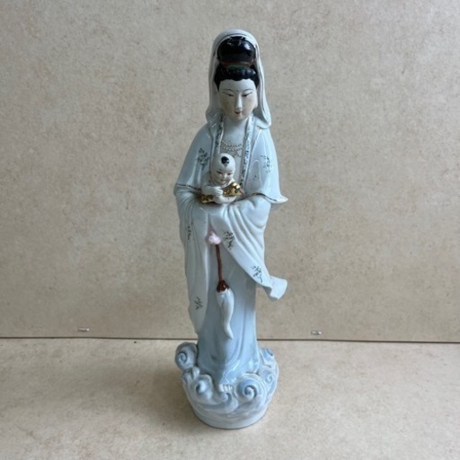 k1219508 中国美術 景德鎮 唐物 骨董 観音菩薩 白磁 観音像年代物 仏像彫刻 彫像 白 仏像 佛像 置物 仏教美術 時代物 骨董品 古美術品
