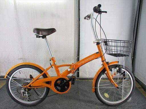 D205 ☆9800円☆ 折りたたみ中古自転車【20インチ オレンジ 】 ミムゴ 