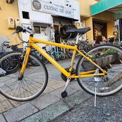 クロスバイク 700x28c 3x8変速 フレーム アルミ 黄色 配達可能