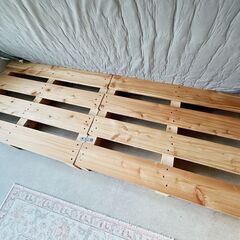 【12/27処分予定】木製パレット　ベッド　スノコ　すのこベッド...