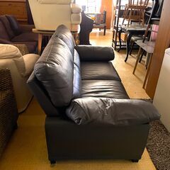 【背面一部以外美品】ニトリ 3人掛けソファ(ウォール3KD 革C1DBR) ニトリ NITORI 3人用ソファ (ウォール3KD 革C1DBR)