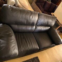 ニトリ　NITORI　3人用ソファ (ウォール3KD 革C1DBR)