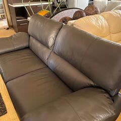 ニトリ　NITORI　3人用ソファ (ウォール3KD 革C1DBR)