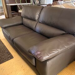 ニトリ　NITORI　3人用ソファ (ウォール3KD 革C1DBR)