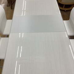 KL-60【新入荷　アウトレット】伸長式/エナメル塗装　ダイニング5点セット　白